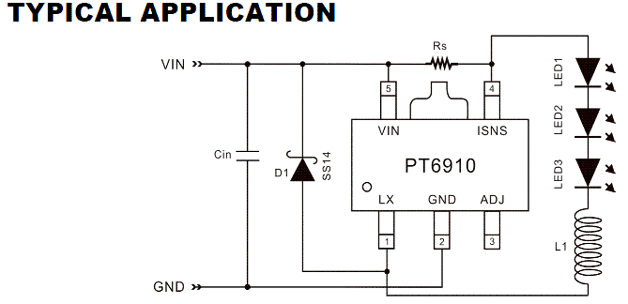 PT6910,PT6910A,1.2A恒流驅動芯片,PTC一級代理